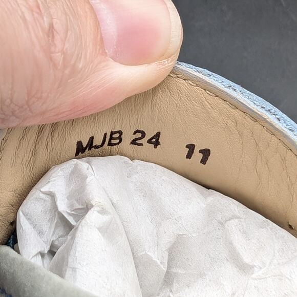 Marc Joseph Loafers Girls 11 Kid Toddler Light Gray Dumbo Slide on Leather Shoes - Picture 10 of 11